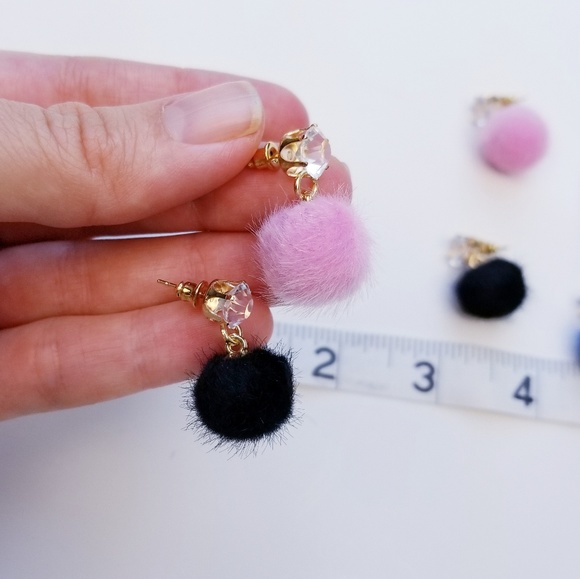 Pom Pom Fuzzy Round Ball Drop Dangling - Picture 3 of 6